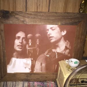 Vintage Young Bob Dylan Print Sepia Photo